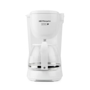 orbegozo cg 4051 cafetera de goteo capacidad para 12 tazas jarra de cristal de 1,25l filtro permanente deposito con indicador de agua mantenimiento de calor por 30min color blanco