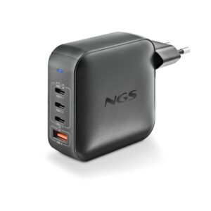 ngs bud 160w cargador gan universal de pared 160w ultrarapido 3x usb c pd & pps, 1x usb a qc 3.0 color negro