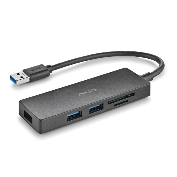 ngs ihub reader hub usb 3.0 3 puertos usb 3.0 1 ranura sd 1 ranura microsd