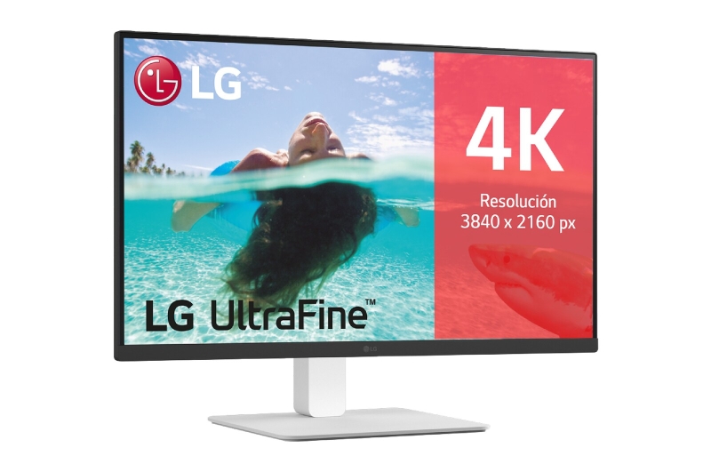 lg ultrafine monitor led 27" ips ultrahd 4k hdr10 60hz respuesta 5ms angulo de vision 178º 16:9 hdmi, displayport vesa 100x100mm color blanco