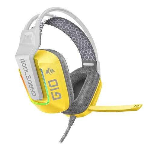 coolsound auricular gaming g10 compatible con xbox, ps5, ps4, switch y pc color amarillo