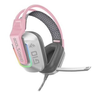 coolsound auricular gaming g10 compatible con xbox, ps5, ps4, switch y pc color rosa