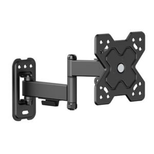cromad soporte de pared con brazo articulado para tv de 13" 32" giratorio, inclinable y doble extension peso max 20kg vesa 100x100