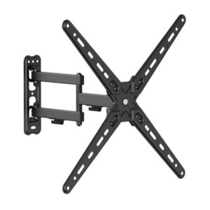 cromad soporte de pared con brazo articulado para tv de 13" 55" giratorio, inclinable y doble extension peso max 25kg vesa 400x400