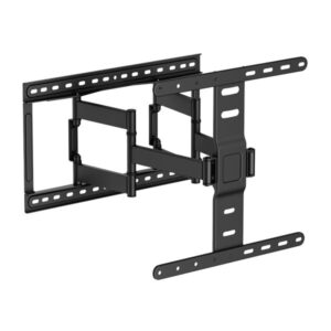 cromad soporte de pared con doble brazo articulado para tv de 37" 75" giratorio, inclinable y extensible peso max 60kg vesa 400x400mm