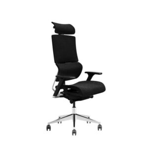 cromad senior se1500 silla de oficina altura ajustable con elevador de gas de grado 4 reposacabezas y respaldo regulables soporte lumbar ruedas de nailon 360º color negro