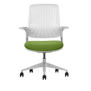 cromad senior se1800 silla de oficina altura ajustable con elevador de gas de grado 4 respaldo de material antibacteriano elástico ruedas de nailon 360º color verde/blanco