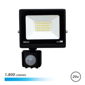 elbat serie slim foco led 20w con sensor de movimiento 1800 lumenes 6500k luz fria ip44