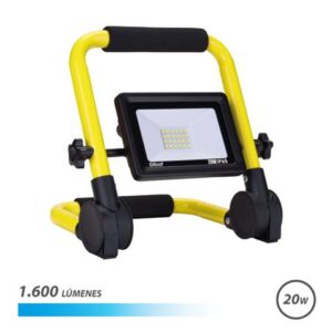 elbat foco led con soporte plegable 20w 1600 lumenes 6500k luz fria cable de 1.50m ip65 para uso en exterior
