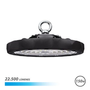 elbat lampara led ufo de techo potencia: 150w lumenes: 22500 luz fria: 6500k ac 100 240v diametro: 28.6cm angulo ajustable color negro