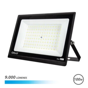 elbat foco led serie super slim 100w 9000 lumenes 6500k luz fria ip65 para uso en exterior