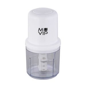 muvip picadora de alimentos 400w recipiente con capacidad 0.5l cuchillas de acero inoxidable botón para control de velocidad
