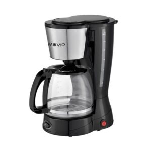 muvip cafetera de goteo eléctrica 800w funcion antigoteo filtro permanente abatible indicador nivel de agua contenedor transparente capacidad para 12 tazas