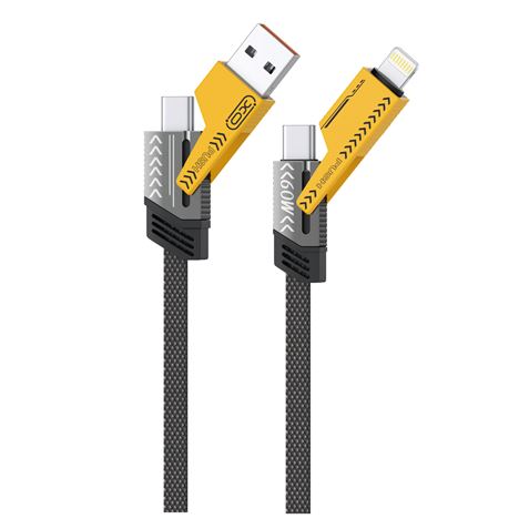 xo nb283 cable usb 4 en 1 multifuncion 60w 1 metro rgb color negro