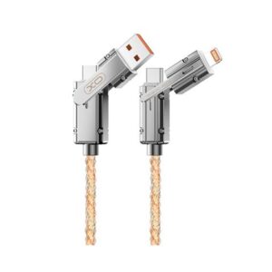 xo nb276 cable usb 4 en 1 multifuncion 60w 1 metro rgb color plata