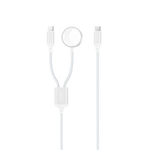 xo cable usb 2 en 1 60w tipo c + carga magnetica apple watch 1 metro color blanco