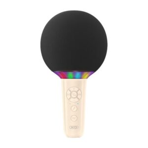 xo be50 microfono inalambrico karaoke 5w bluetooth 5.3 iluminacion led autonomia máxima 3h color beige