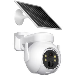 xo cr10 camara vigilancia wifi motorizada 355º deteccion de movimiento vision nocturna ip66 sonido bidireccional panel solar