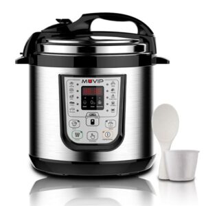 muvip olla a presion electrica 6 litros 15 programas disponibles 1000w display led acero inoxidable totalmente desmontable control de tiempo y temperatura