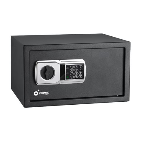 cromad caja fuerte electronica alto nivel de seguridad de 3 a 8 digitos bisagras ocultas incluye llave de emergencia 250x350x250mm