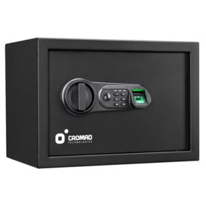 cromad caja fuerte electronica alto nivel de seguridad de 4 a 8 digitos huella dactilar bisagras ocultas incluye llave de emergencia 250x350x250mm