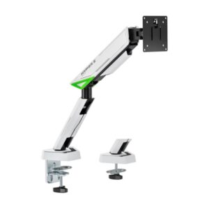 aisens soporte de mesa gaming contrapeso giratorio e inclinable para monitor tv 16kg 3 pivotes 1 brazo 17" 49" color blanco