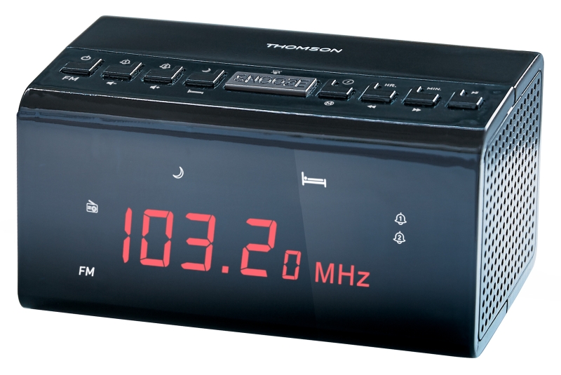 thomson cr50 radio reloj despertador alarma dual color negro