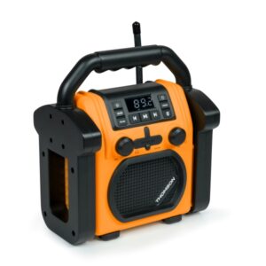 thomson wkr60bt radio y altavoz 30w resistente a salpicaduras y polvo color naranja