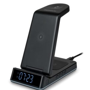 thomson cl750is estacion de carga por induccion 4 en 1 reloj despertador y luz nocturna compatible con android color negro