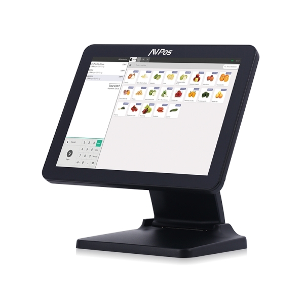 avpos tpv k5000 flex aluminio 15 tactil i5 8gb memoria ssd 128gb vga, hdmi, serie wifi, lan color negro