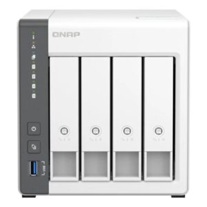 qnap ts 433 nas torre procesador arm cortex a55 memoria 4gb 4 bahias 2.5", 3.5" usb, rj 45 2.5gb ventilador 120mm