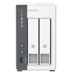 qnap ts 216g nas torre procesador arm cortex a55 memoria 4gb 2 bahias 2.5", 3.5" usb, rj 45 2.5gb ventilador 70mm