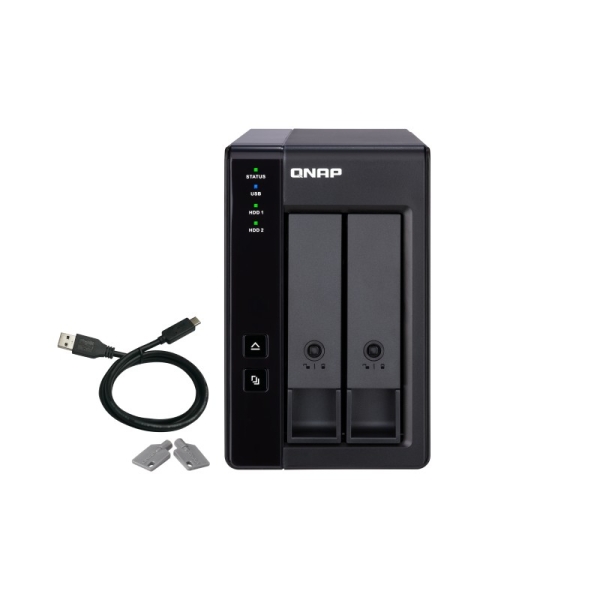 qnap tr 002 caja de expansion raid usb 3.0 2 bahias 2.5", 3.5" ventilador 70mm