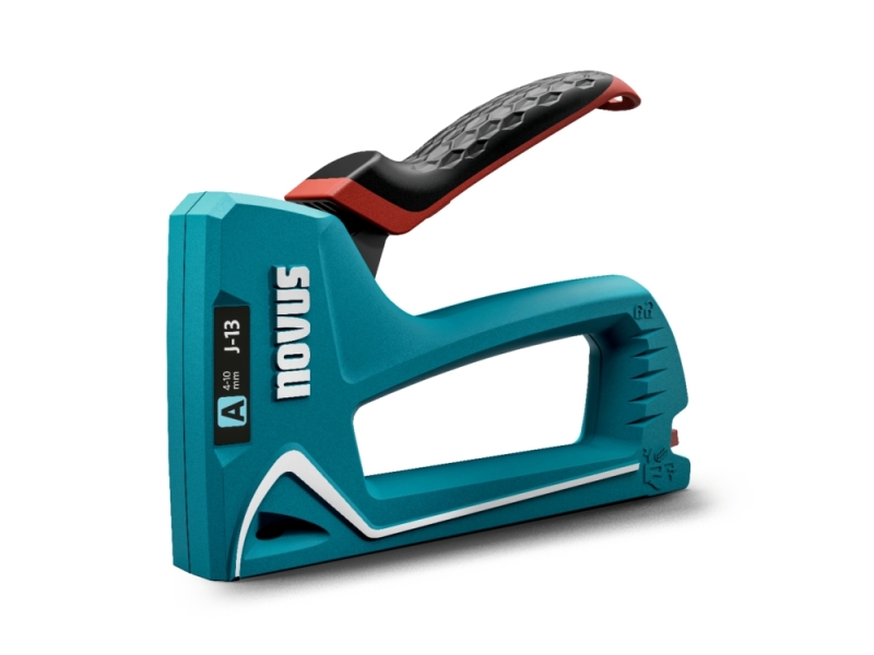 novus j13 clavadora/grapadora para grapas de 4 a 10mm carga inferior con desbloqueo de seguridad bloqueo del mango indicador de cantidad de grapas restante