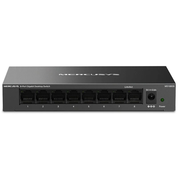 mercusys switch 8 puertos gigabit rj45 10/100/1000mbps con auto negociacion plug & play tecnologia verde