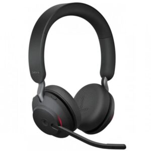 jabra evolve2 65 ms stereo auriculares con microfono bluetooth cancelacion de ruido autonomia hasta 37h diadema ajustable controles en auricular color negro