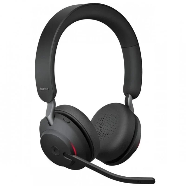 jabra evolve2 65 ms stereo auriculares con microfono bluetooth cancelacion de ruido autonomia hasta 37h diadema ajustable controles en auricular color negro