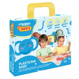 jovi my first plastilina estuche de 4 pastillas de plastilina 38gr super blanda estimula creatividad y sensibilidad tactil fortalece musculos de manos y dedos colores surtidos