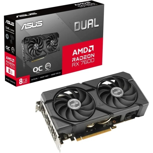 asus dual radeon rx 7600 evo oc edition tarjeta grafica 8gb gddr6