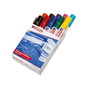 edding 500 pack de 10 rotuladores permanentes punta biselada trazo entre 2 y 7mm recargable secado instantaneo colores surtidos