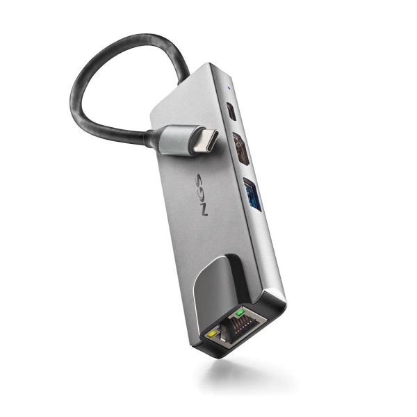 ngs wonder dock supra 4 en 1 hub usb c 1x usb 3.0, 1x usb c pd 100w, 1x hdmi, 1x rj45 admite resoluciones maximas de 4k a 30 hz velocidad lan de 1 gbps