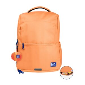 oxford b out mochila 30l tamaño 42x30x15cm bolsillo acolchado asa superior funda para lluvia poliester reciclado rpet color melocoton