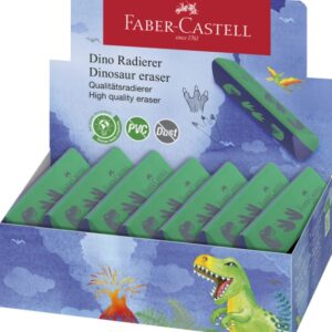 faber castell dinosaurio goma de borrar sin pvc forma triangular ergonomica sin residuos borrado limpio y facil