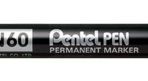 pentel pen n60 rotulador permanente punta biselada resistente y duradera resistente a agua y luz color negro