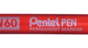 pentel pen n60 rotulador permanente punta biselada resistente y duradera resistente a agua y luz color rojo