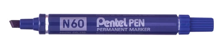 pentel pen n60 rotulador permanente punta biselada resistente y duradera resistente a agua y luz color azul