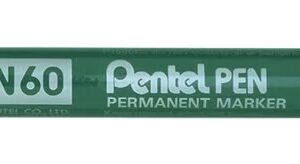 pentel pen n60 rotulador permanente punta biselada resistente y duradera resistente a agua y luz color verde