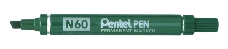 pentel pen n60 rotulador permanente punta biselada resistente y duradera resistente a agua y luz color verde