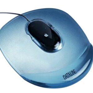 esselte dataline alfombrilla con reposamuñecas relleno de gel medidas 235x285x30mm base antideslizante control del raton mejorado color azul transparente