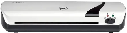 gbc inspire+ a4 plastificadora hasta tamaño a4 velocidad 250mm/min calentamiento en 4 minutos ajuste adicional frio grueso bolsa 75 y 125mic color blanco